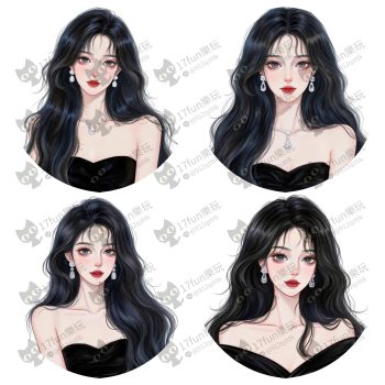 手繪女頭像250614*4張